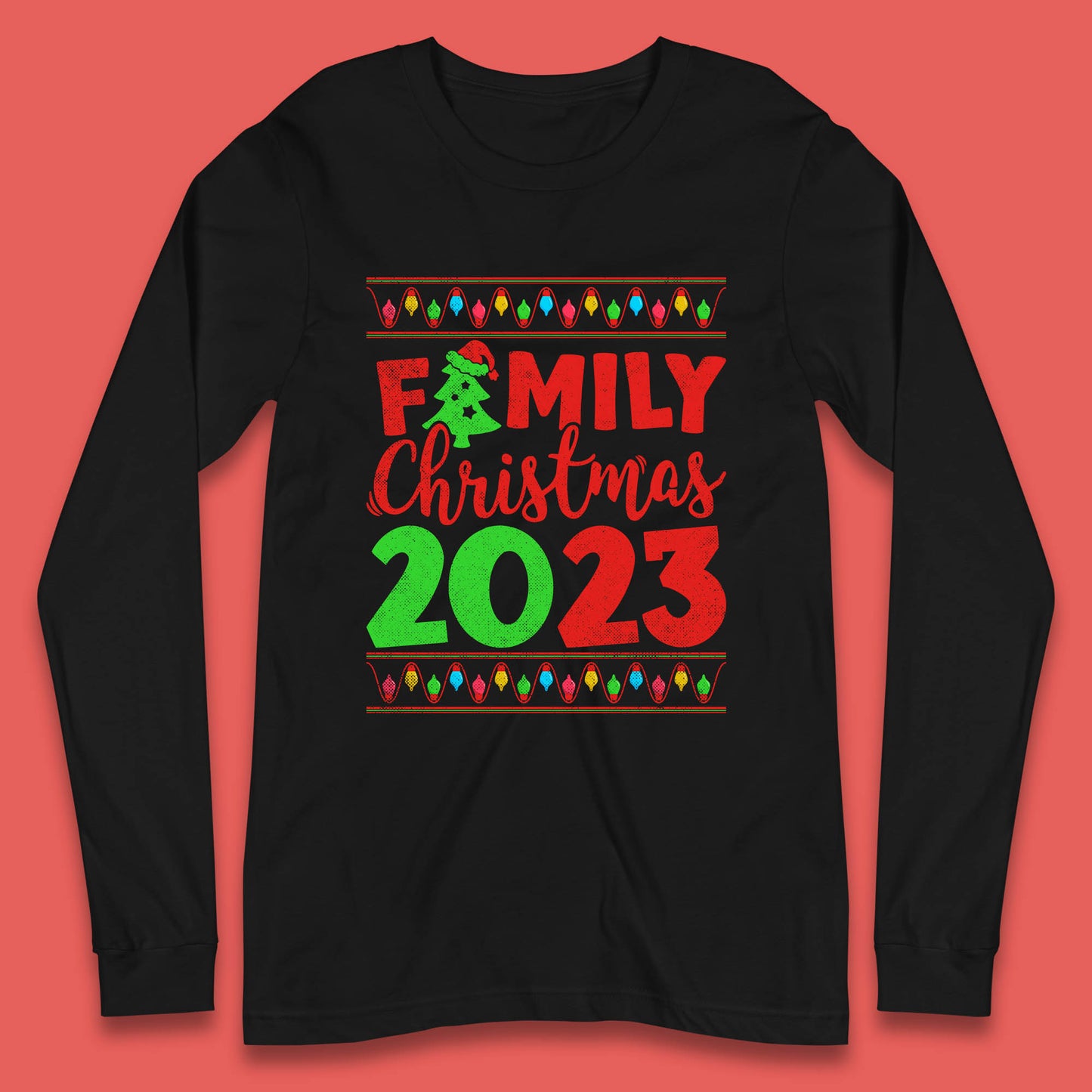 Family Christmas 2023 Merry Christmas Squad Xmas Matching Costume Long Sleeve T Shirt