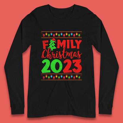 Family Christmas 2023 Merry Christmas Squad Xmas Matching Costume Long Sleeve T Shirt