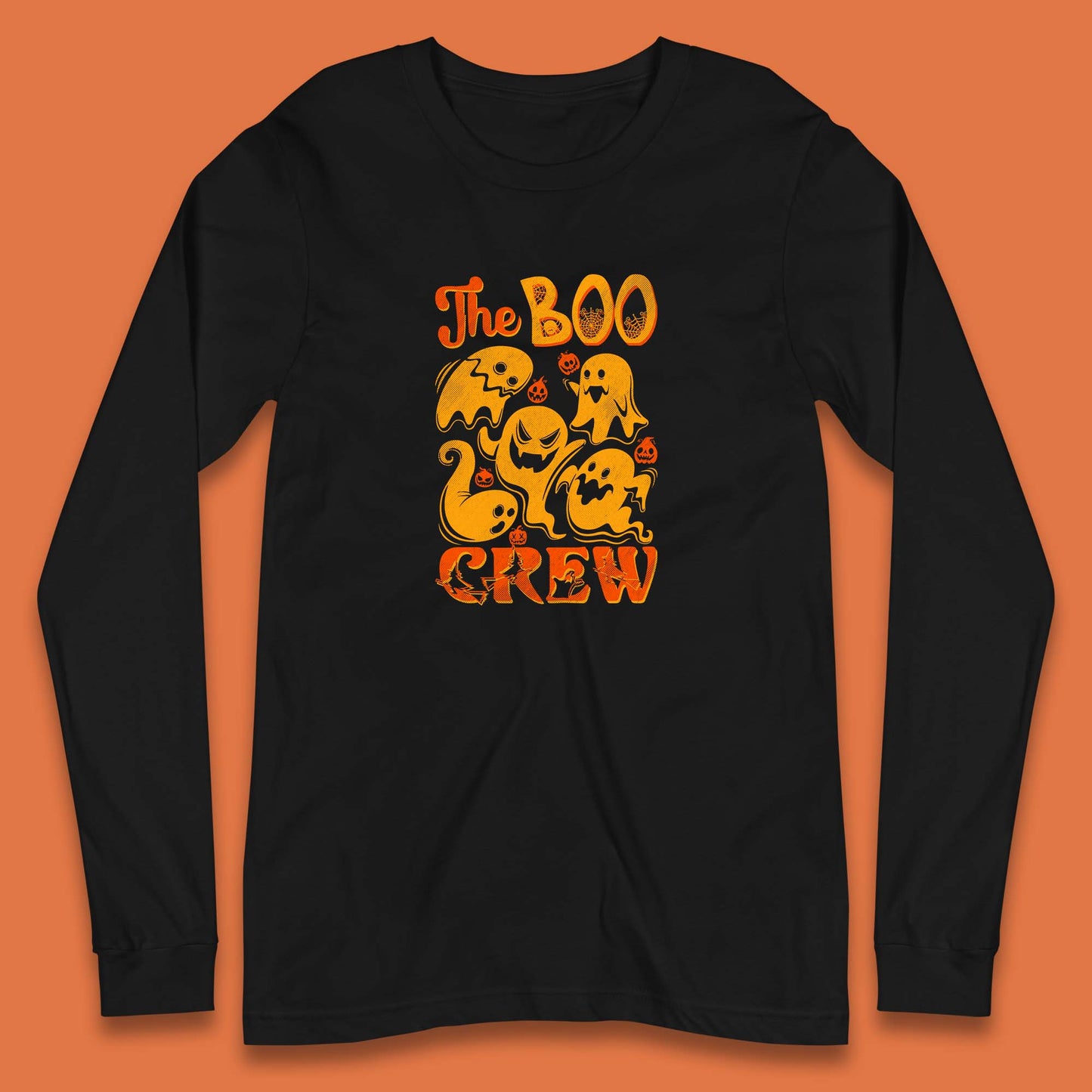 The Boo Crew Halloween Horror Scary Boo Ghost Squad Spooky Vibes Long Sleeve T Shirt