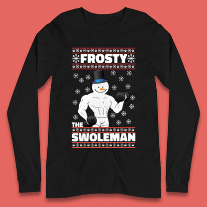 Frosty The Swoleman Christmas Gym Long Sleeve T-Shirt