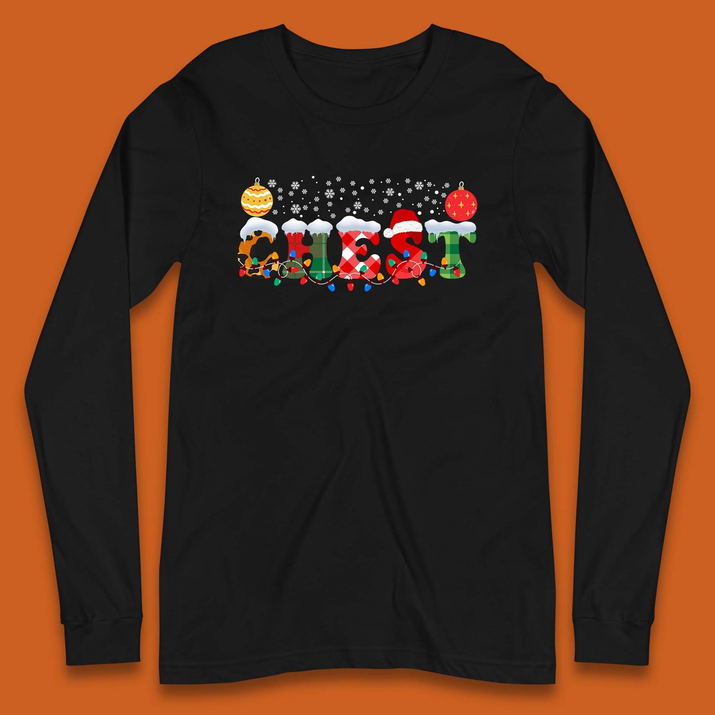 chest and nuts christmas snow winter t shirt