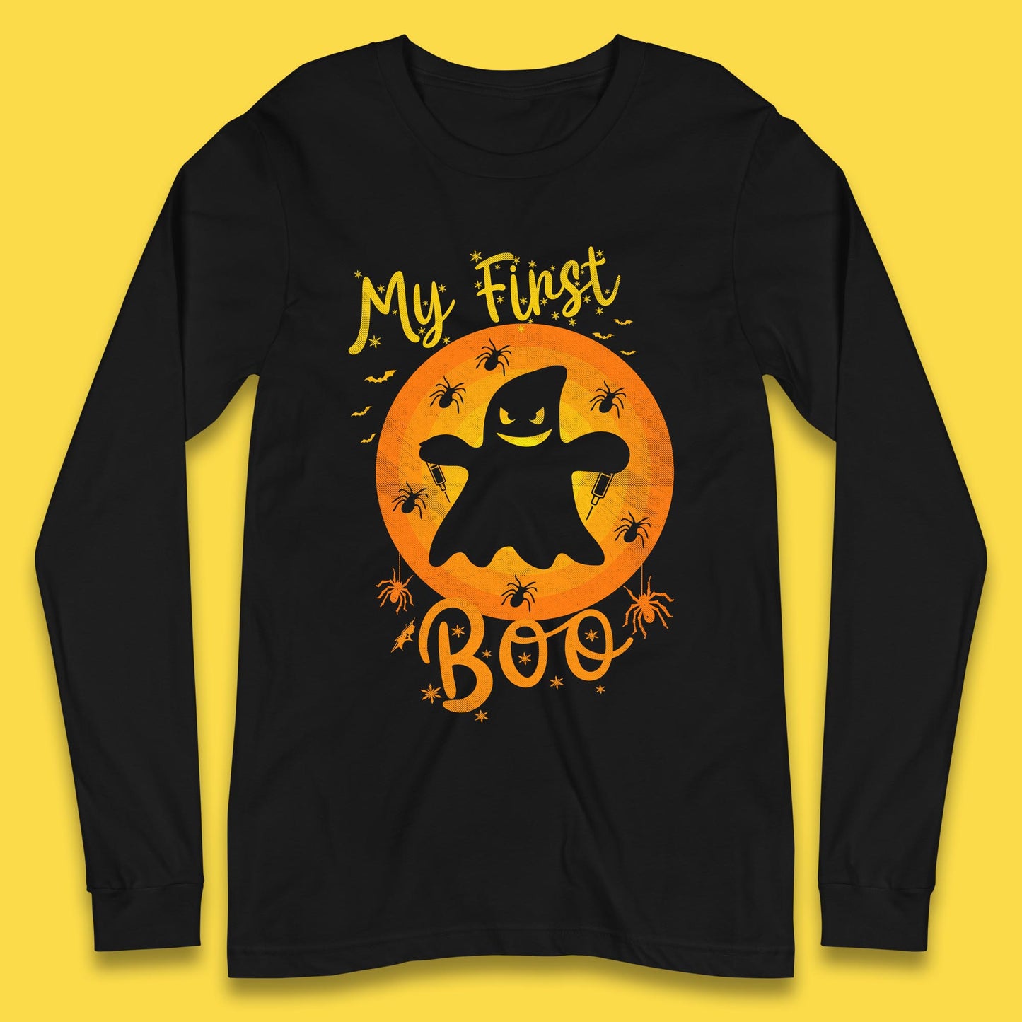 My First Boo Halloween Funny Boo Ghost Horror Scary Creepy Season Long Sleeve T Shirt