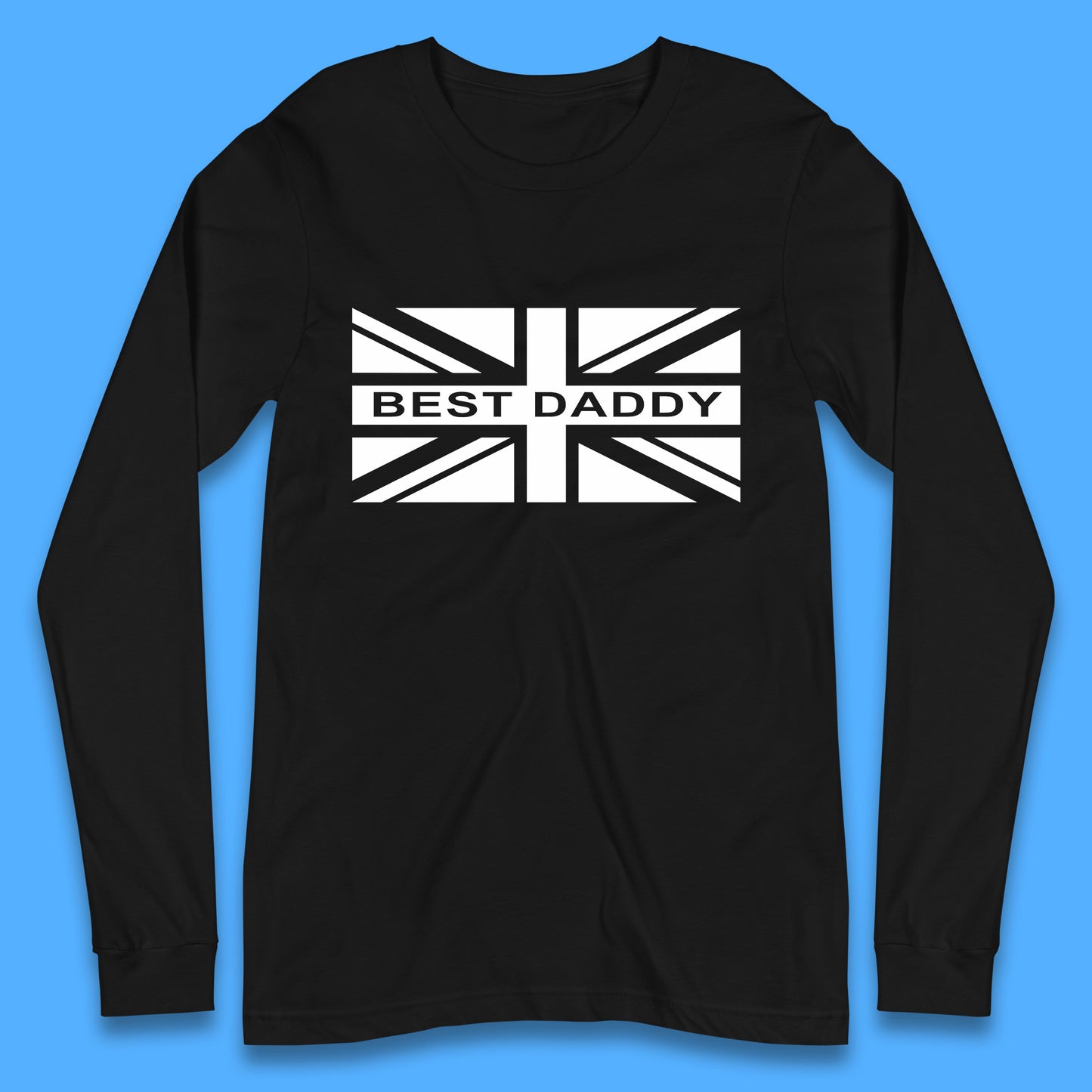 Best Daddy Vintage Union Jack Great Britain United Kingdom England Flag Patriotic Dad Father's Day Long Sleeve T Shirt