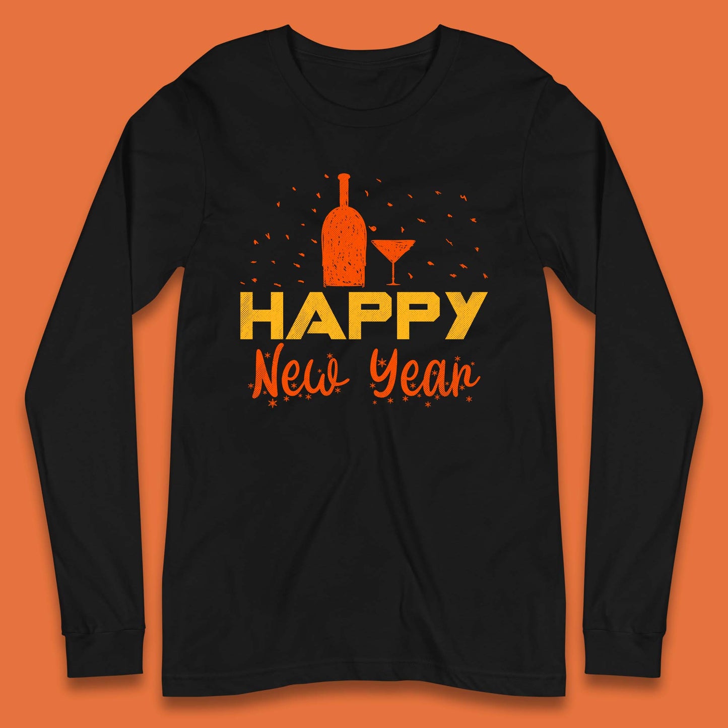 Happy New Year Wine Drinking Long Sleeve T-Shirt