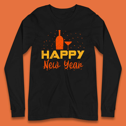 Happy New Year Wine Drinking Long Sleeve T-Shirt
