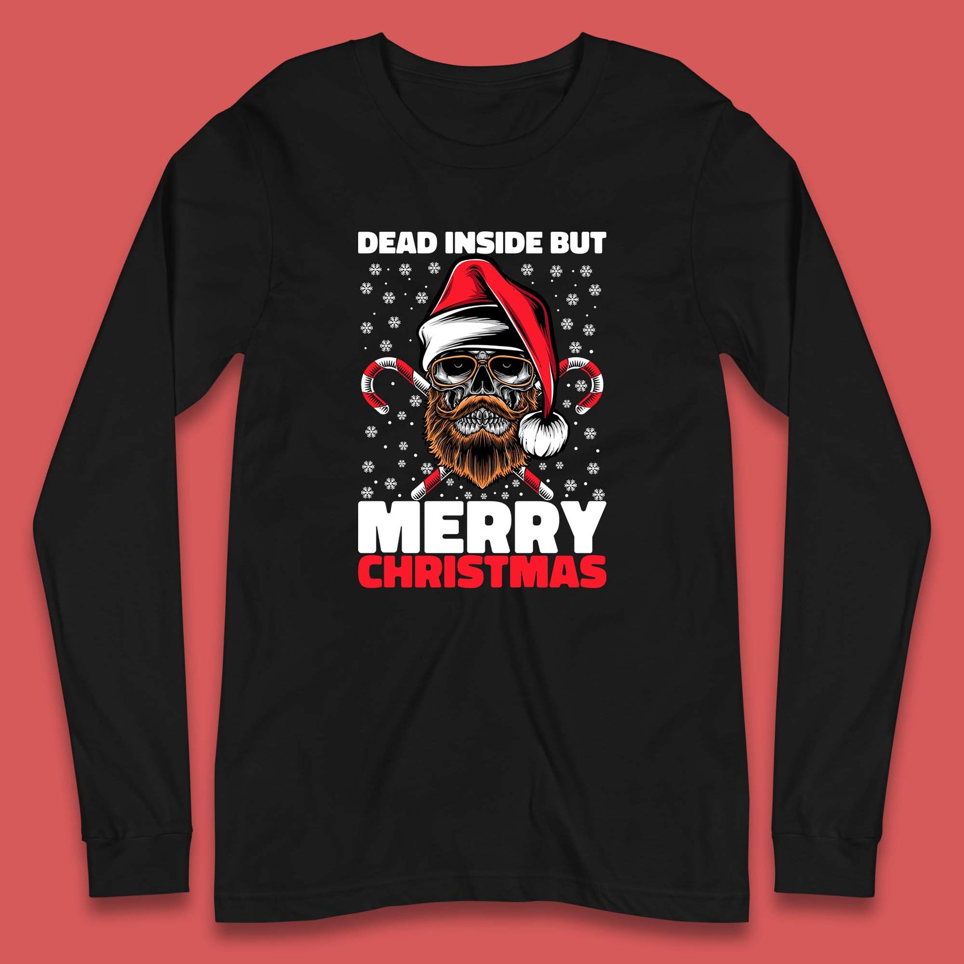 hipster skull christmas long sleeve t shirt