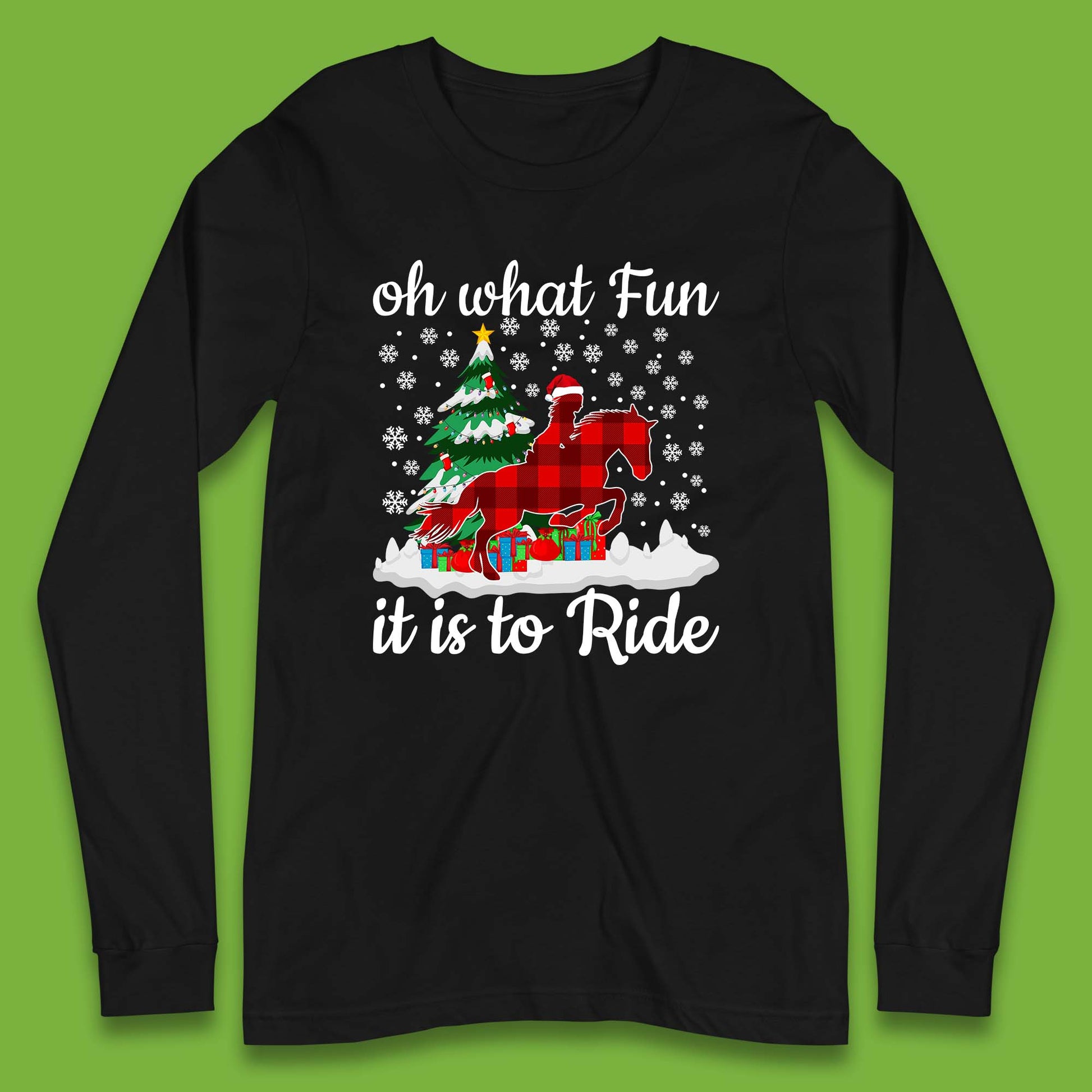 horse riding christmas long sleeve t shirt