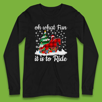horse riding christmas long sleeve t shirt