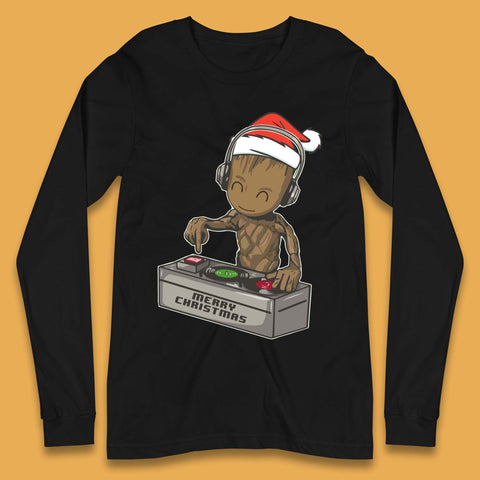 Baby Groot DJ Christmas Long Sleeve T-Shirt