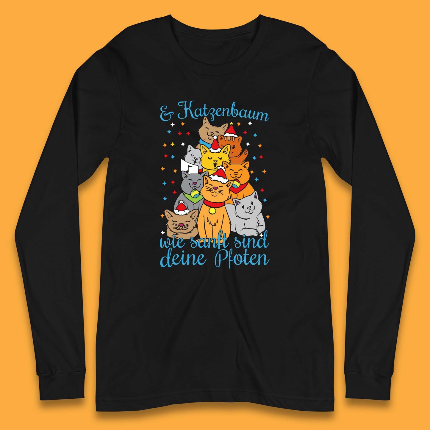 cat christmas tree long sleeve t shirt