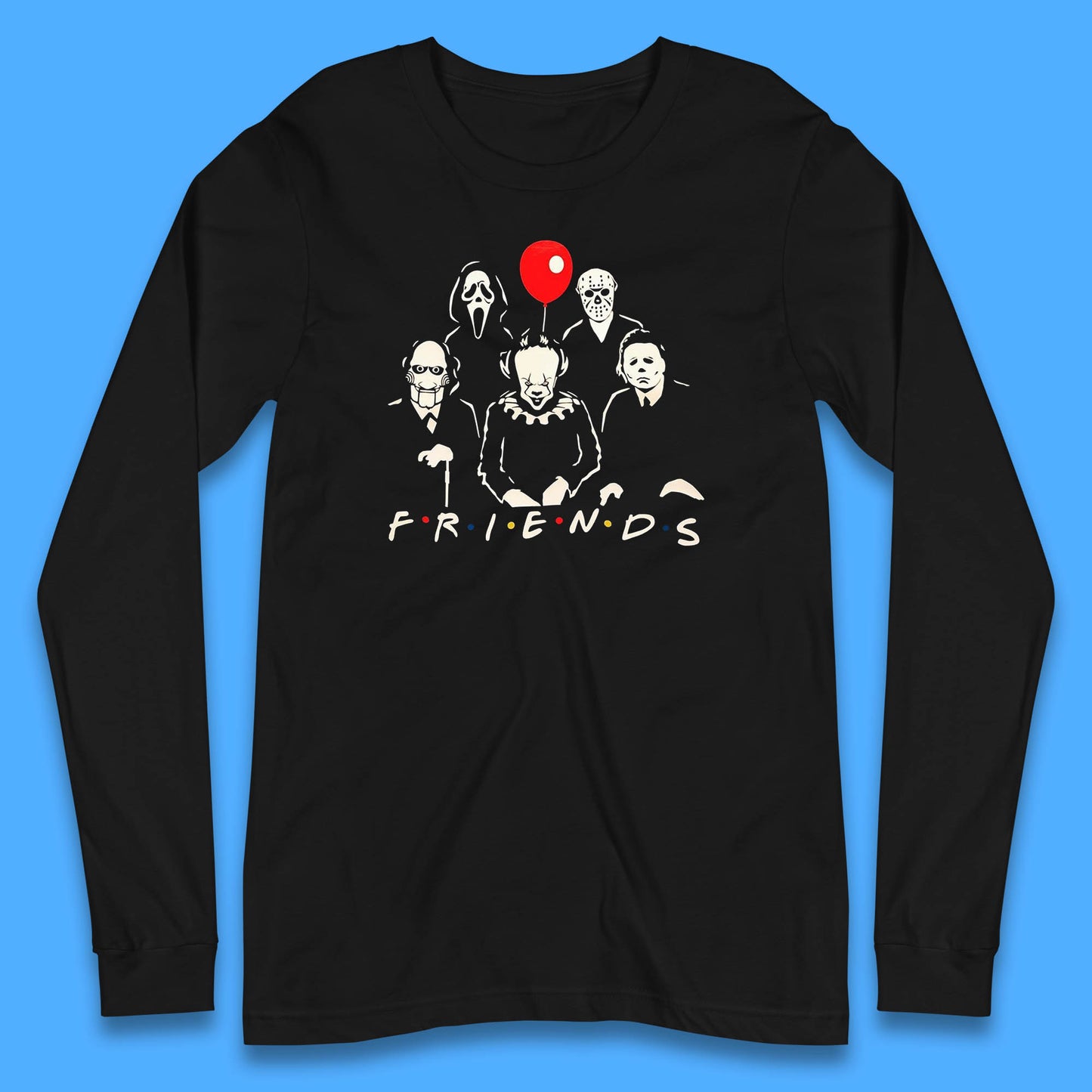 Halloween Friends Horror Movie Killers Characters Halloween Villians Long Sleeve T Shirt