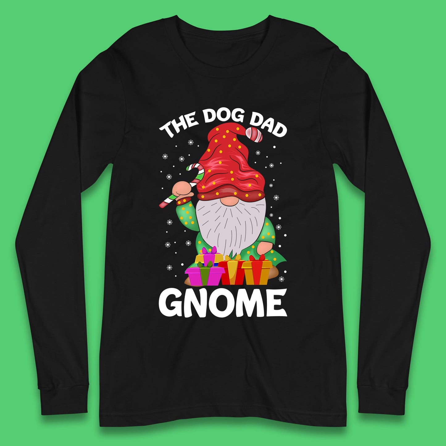 the dog dad gnome christmas long sleeve t shirt