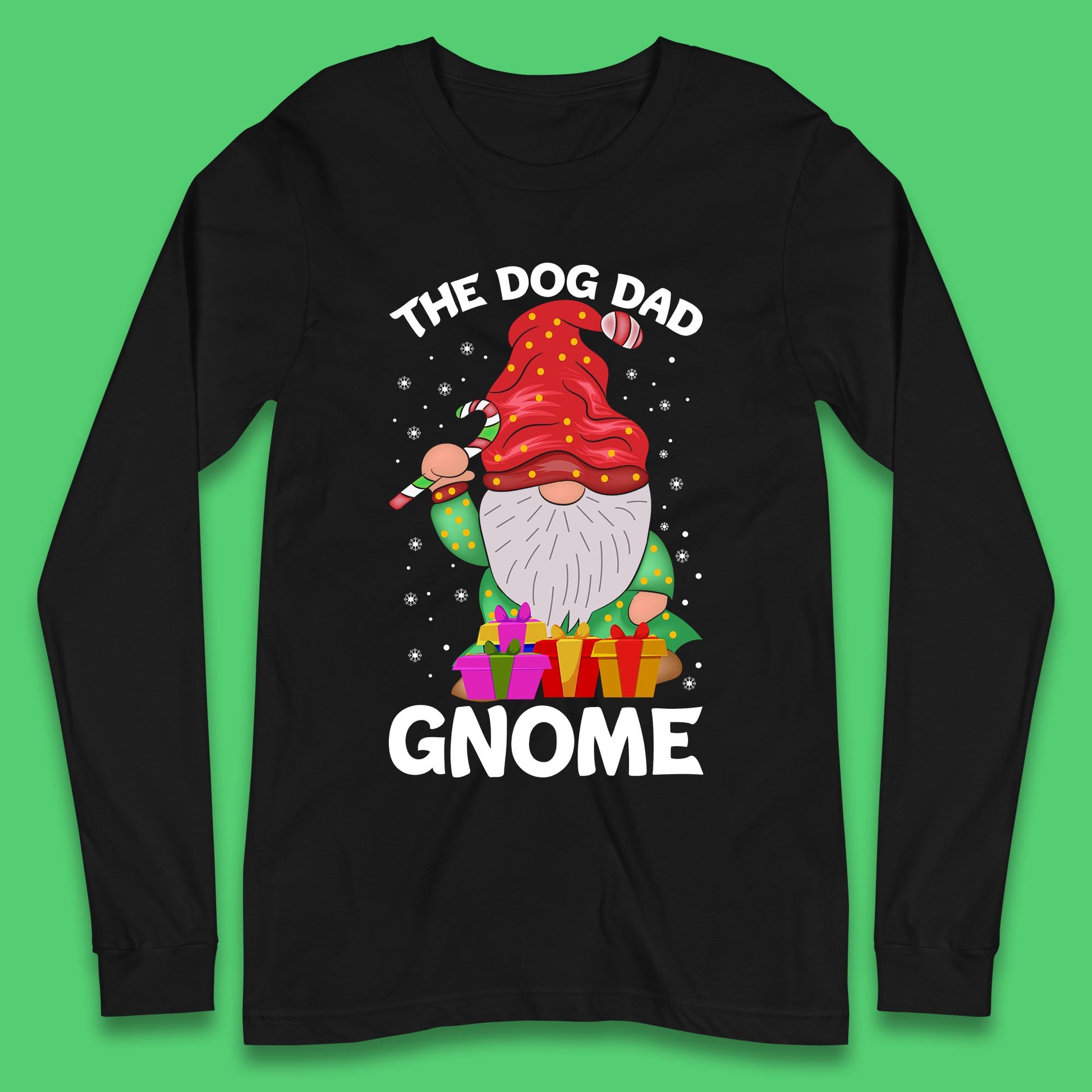 the dog dad gnome christmas long sleeve t shirt