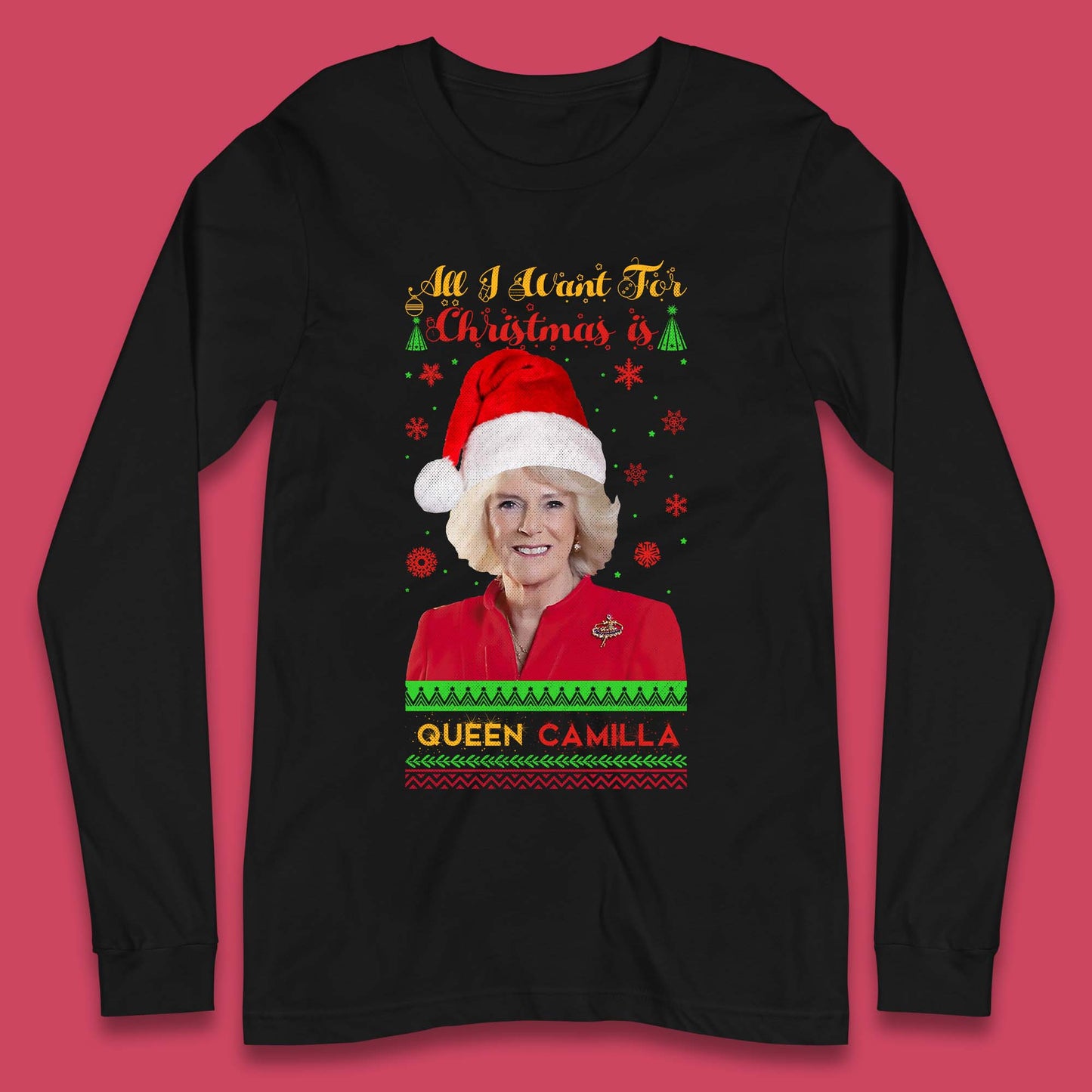 Queen Camilla Christmas Long Sleeve T-Shirt
