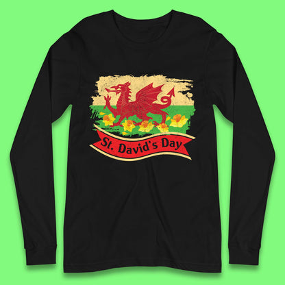 Long Sleeve T Shirts Mens St David's Day