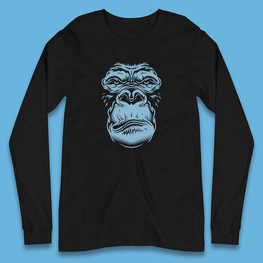 Angry Gorilla Face Scary Wild Angry Monkey Long Sleeve T Shirt