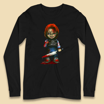 Chucky Mug Shot Chicago Police Dept Ray Charles Lee Chucky Halloween Horror Movie Long Sleeve T Shirt
