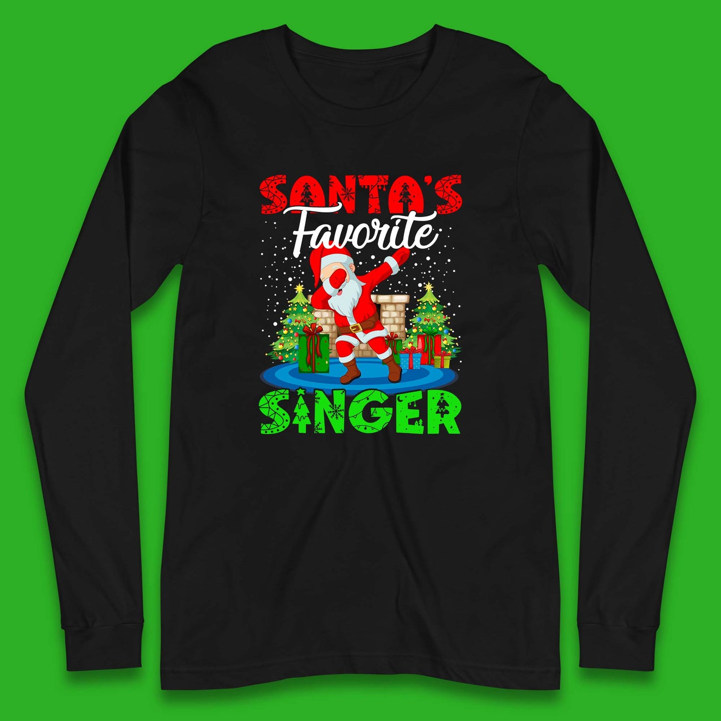 christmas dabbing santa long sleeve t shirt