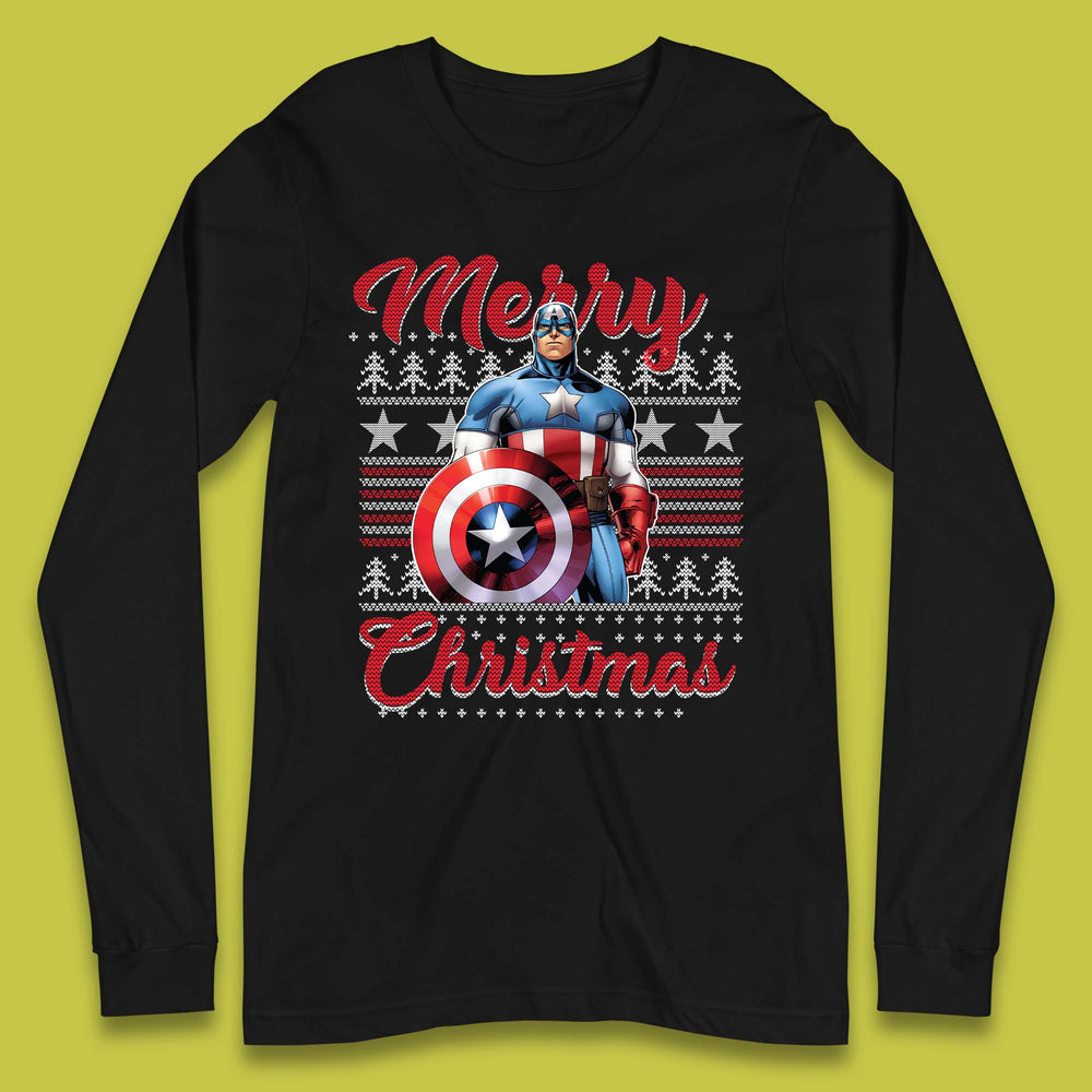 Captain America Christmas Long Sleeve T-Shirt