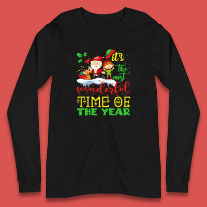 santa reindeer and elf long sleeve top