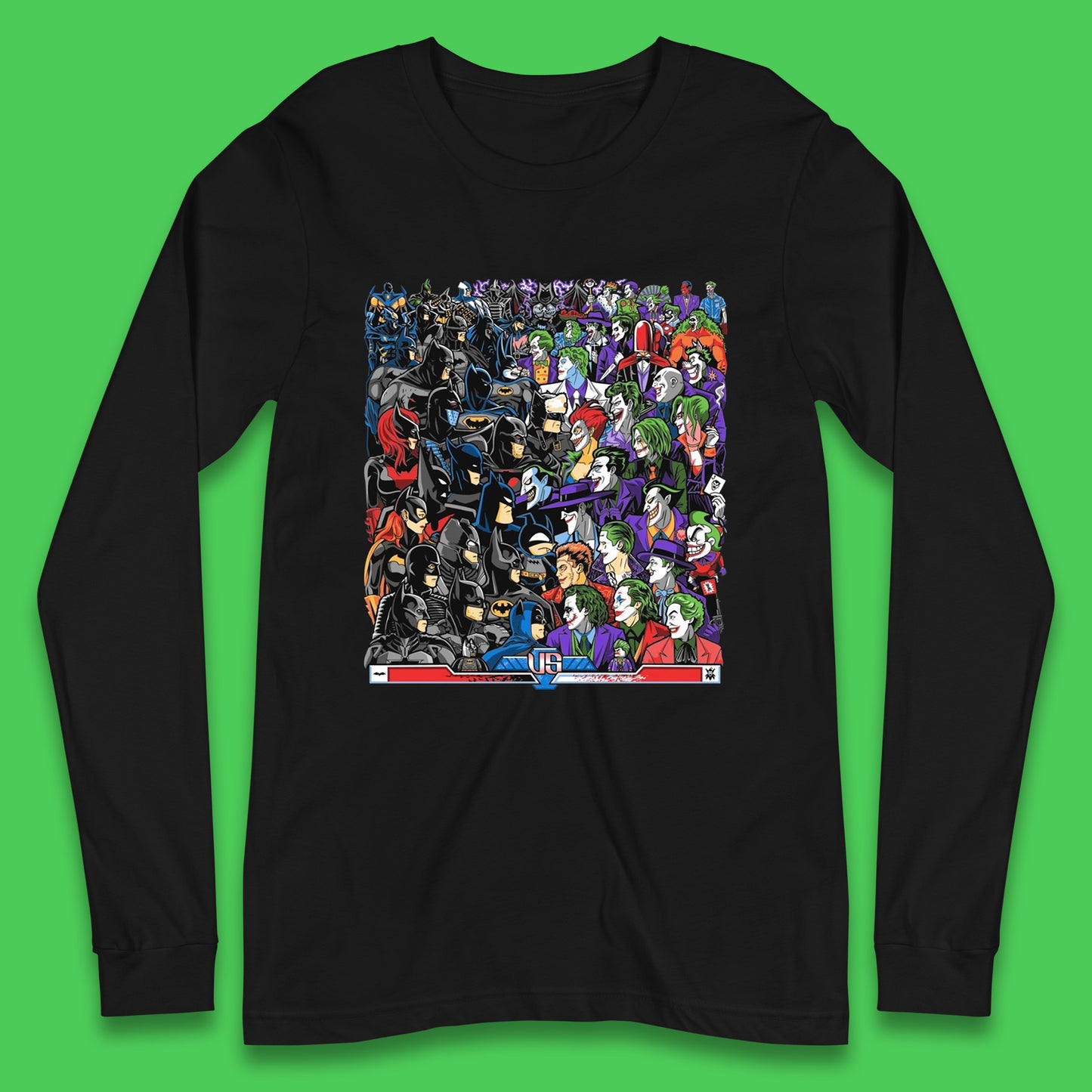Bats VS Clowns DC Comics Batmans VS Joker Clowns Fighting Spoof Supervillain Comic Book Character Long Sleeve T Shirt