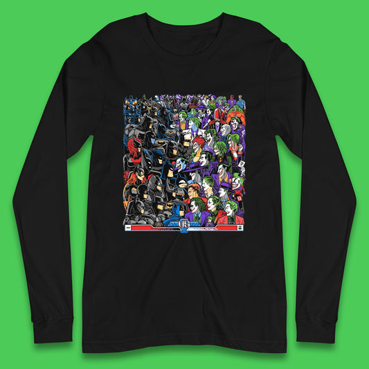 Bats VS Clowns DC Comics Batmans VS Joker Clowns Fighting Spoof Supervillain Comic Book Character Long Sleeve T Shirt