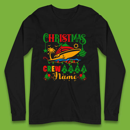 Personalised Cruise Crew Christmas Long Sleeve T-Shirt