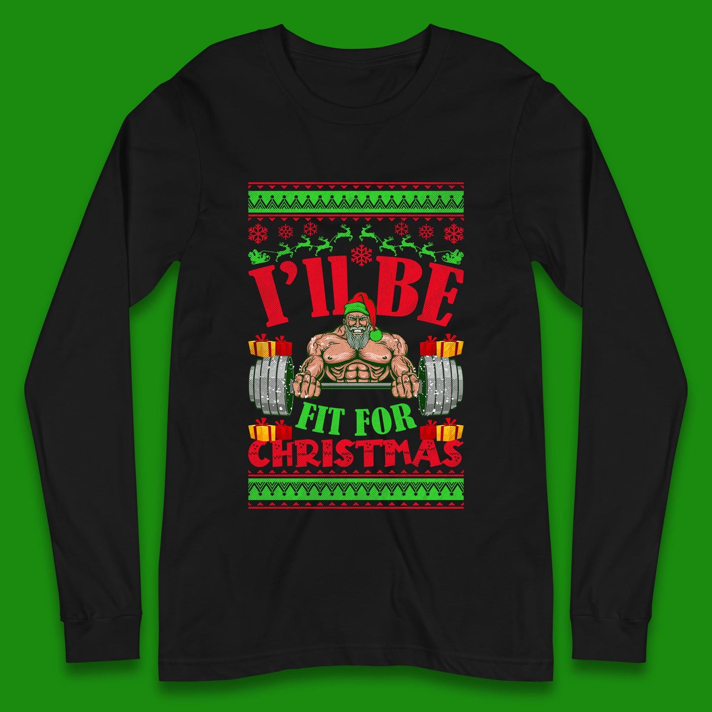 christmas gym long sleeve t shirt