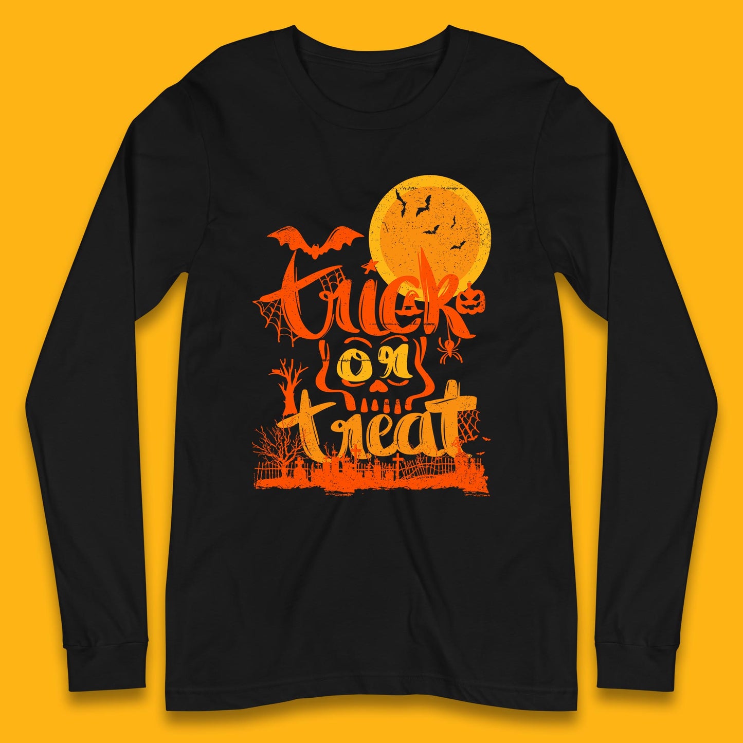 Trick Or Treat Happy Halloween Horror Scary Spooky Season Halloween Vibes Long Sleeve T Shirt