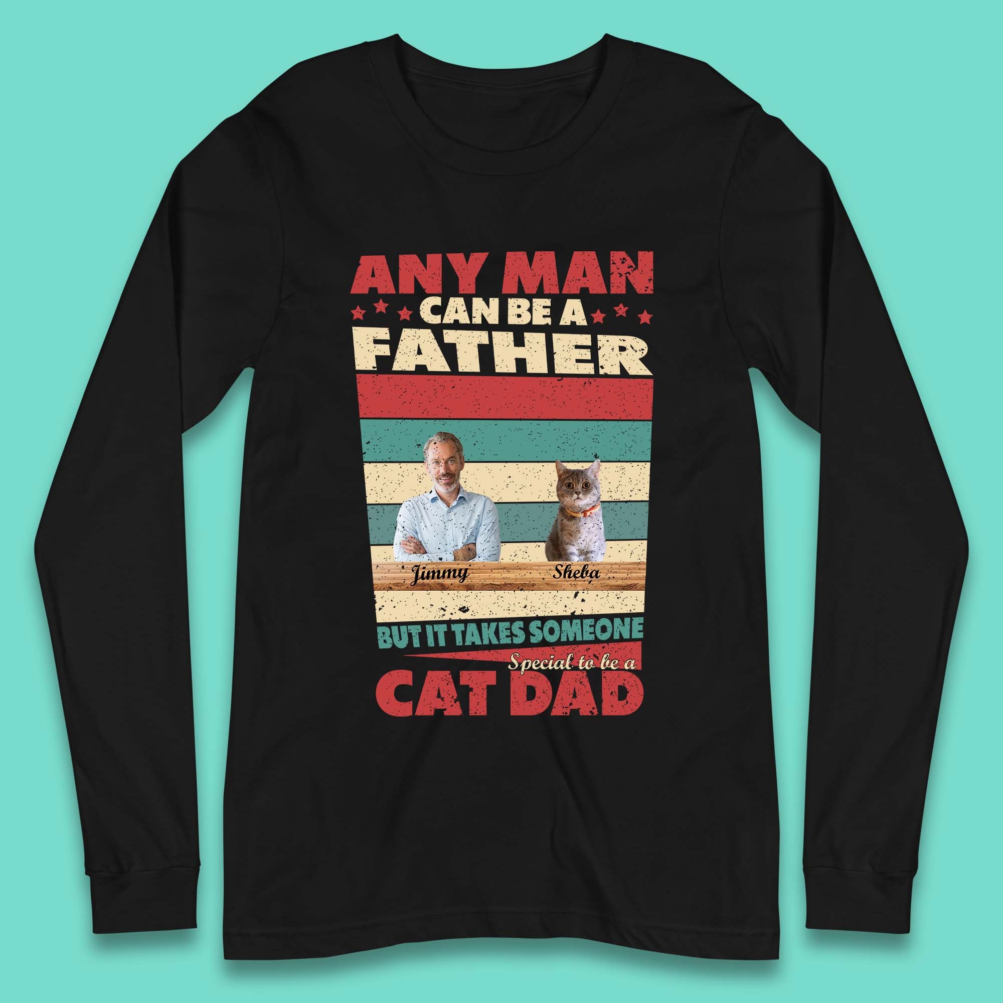 Personalised Special To Be A Cat Dad Long Sleeve T-Shirt