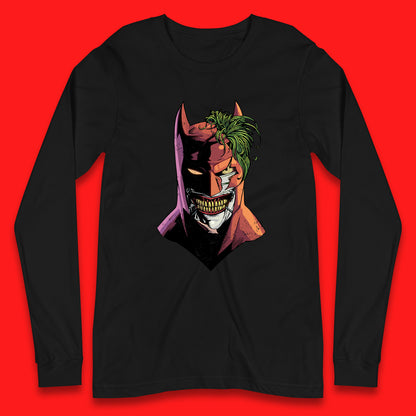 DC Comics Batman Mouth Wall Batman X The Joker Spoof Supervillain Comic Book Character Long Sleeve T Shirt