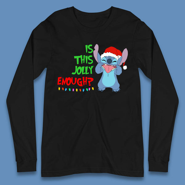 Jolly Enough Stitch Christmas Long Sleeve T-Shirt