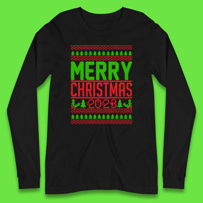 Merry Christmas 2023 Winter Holiday Festive Celebration Xmas Gift Long Sleeve T Shirt