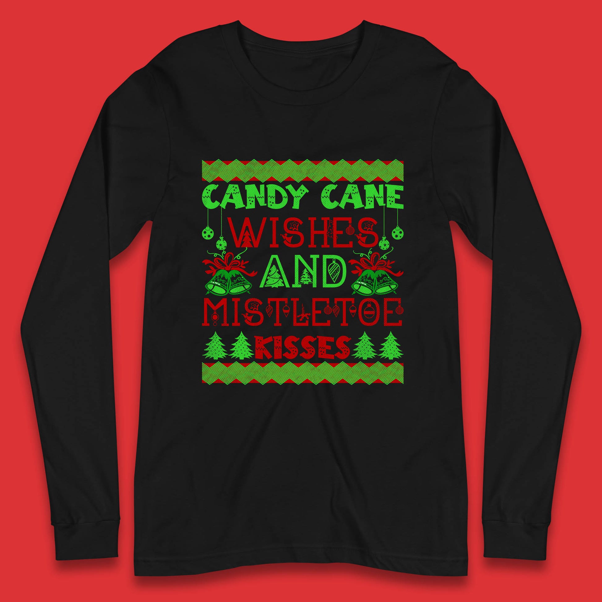 candy cane christmas long sleeve t shirt