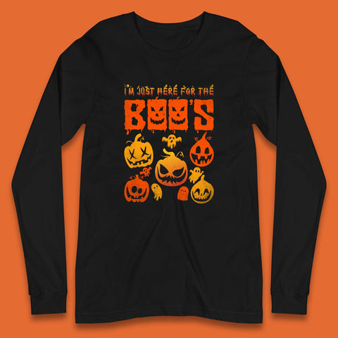 I'm Just Here For The Boos Halloween Funny Pumpkin Ghost Boos Jack-o-lantern Long Sleeve T Shirt