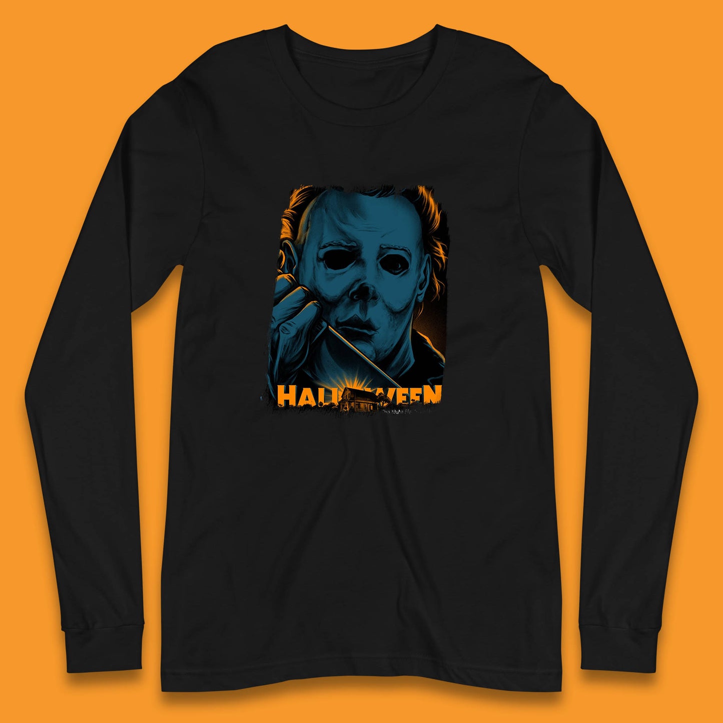 Halloween (1978) Poster Slasher Film Michael Myers Halloween Horror Thriller Movie Character Long Sleeve T Shirt