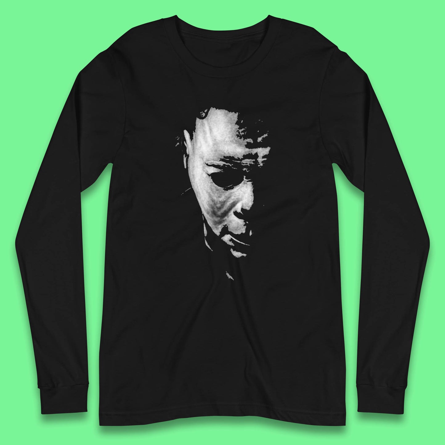 Michael Myers Face Halloween Horror Movie Character Long Sleeve T Shirt