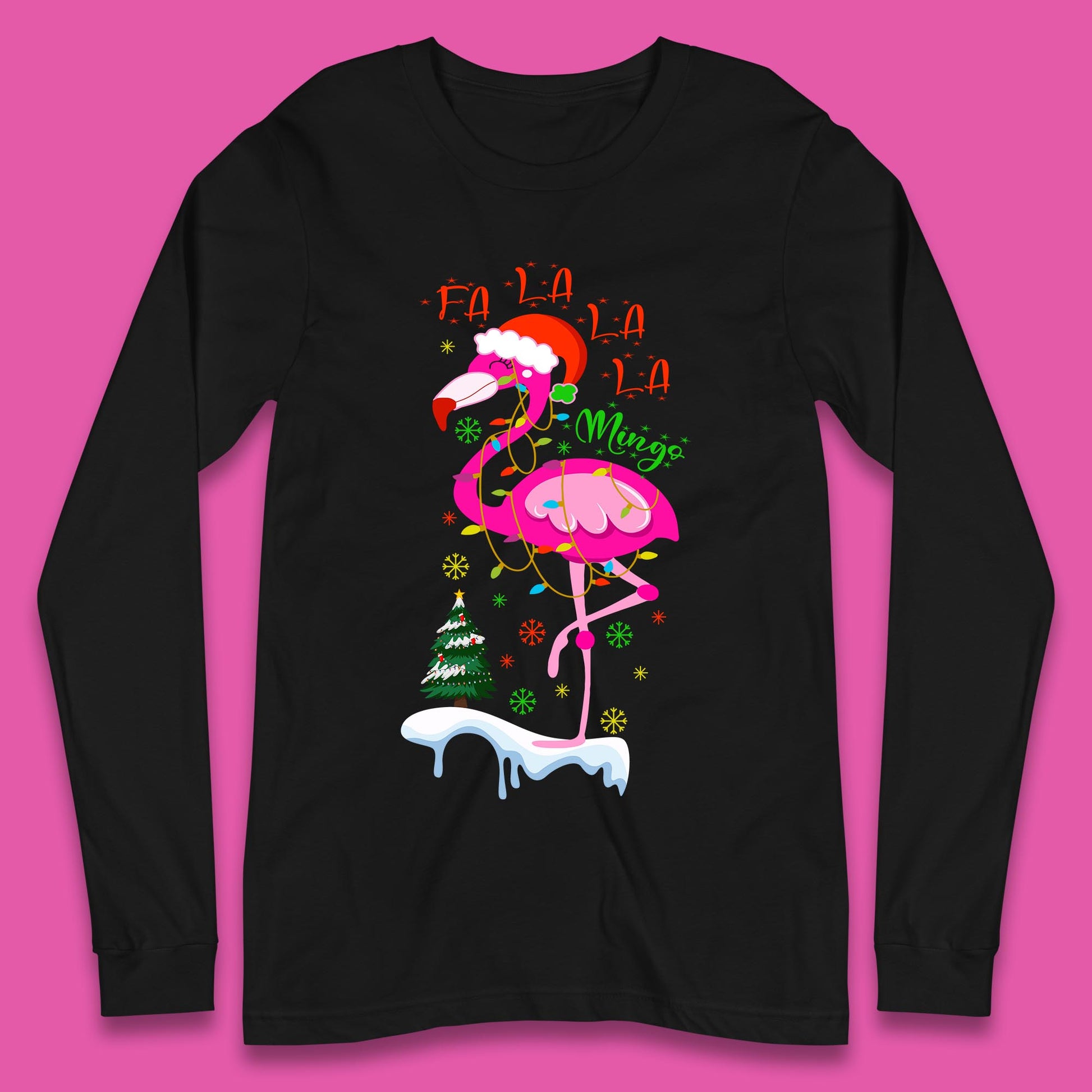 flamingo christmas long sleeve t shirts