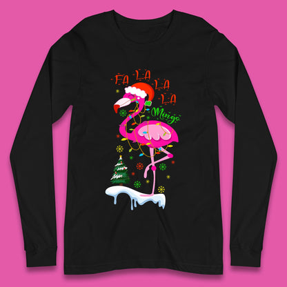 flamingo christmas long sleeve t shirts
