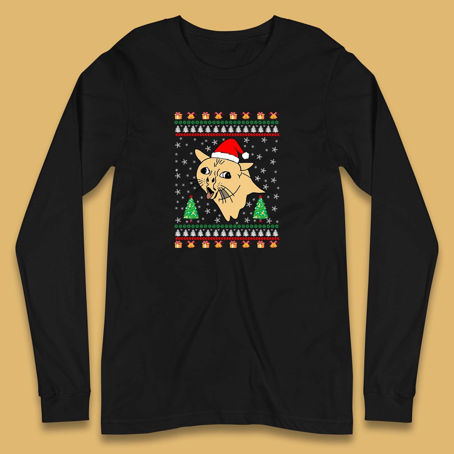 coughing cat christmas long sleeve t shirt