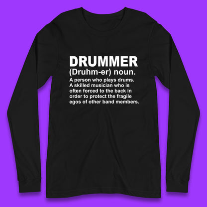 Drummer Long Sleeve T Shirt for Sale