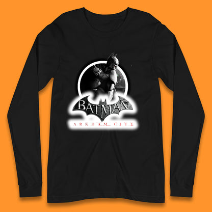 Batman Arkham City Action Adventure Game Batman Basic Logo DC Comics Superhero Gamer Long Sleeve T Shirt