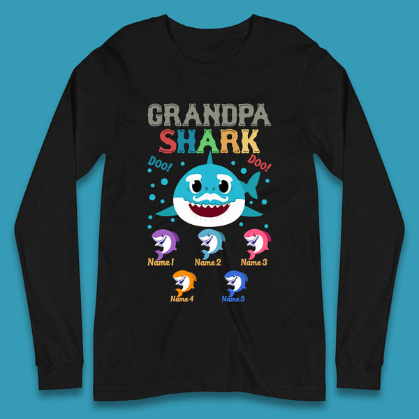 Personalised Grandpa Shark Long Sleeve T-Shirt