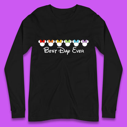 Best Day Ever Disney Minnie Mouse Cartoon Character Disney Vacation Minnie Mouse Face with Colorful Bows Disney Trip Long Sleeve T Shirt