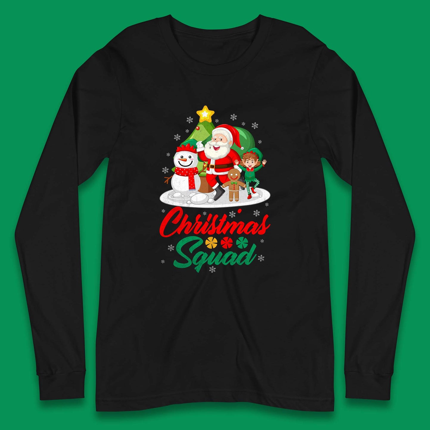 christmas squad santa claus snowman elf gingerbread t shirt