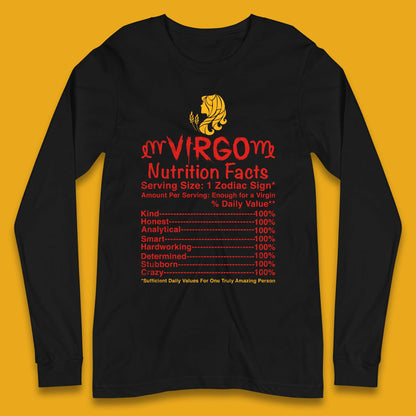 Virgo Nutrition Facts Long Sleeve T-Shirt