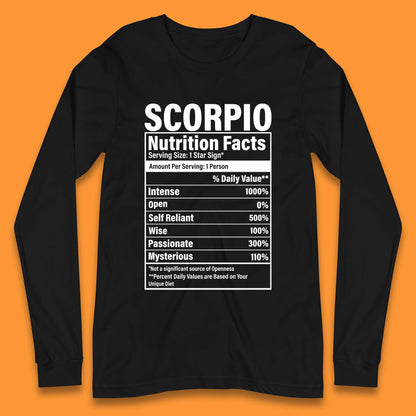 Scorpio Nutrition Facts Long Sleeve T-Shirt