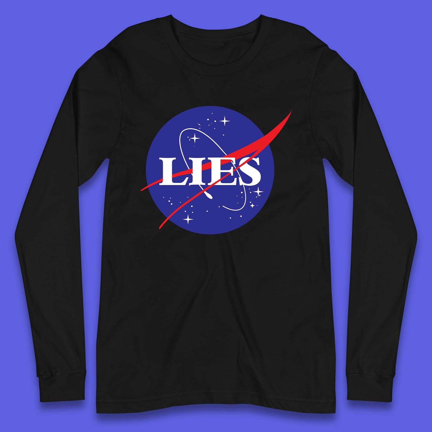 NASA Lies Logo Parody Long Sleeve T-Shirt
