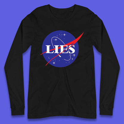 NASA Lies Logo Parody Long Sleeve T-Shirt