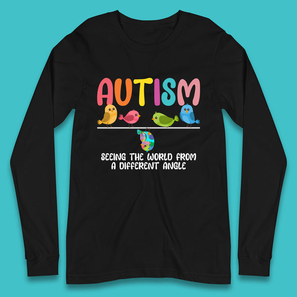 Autism Seeing The World From A Different Angel Autism Awareness Support Autism Acceptance Long Sleeve T Shirt
